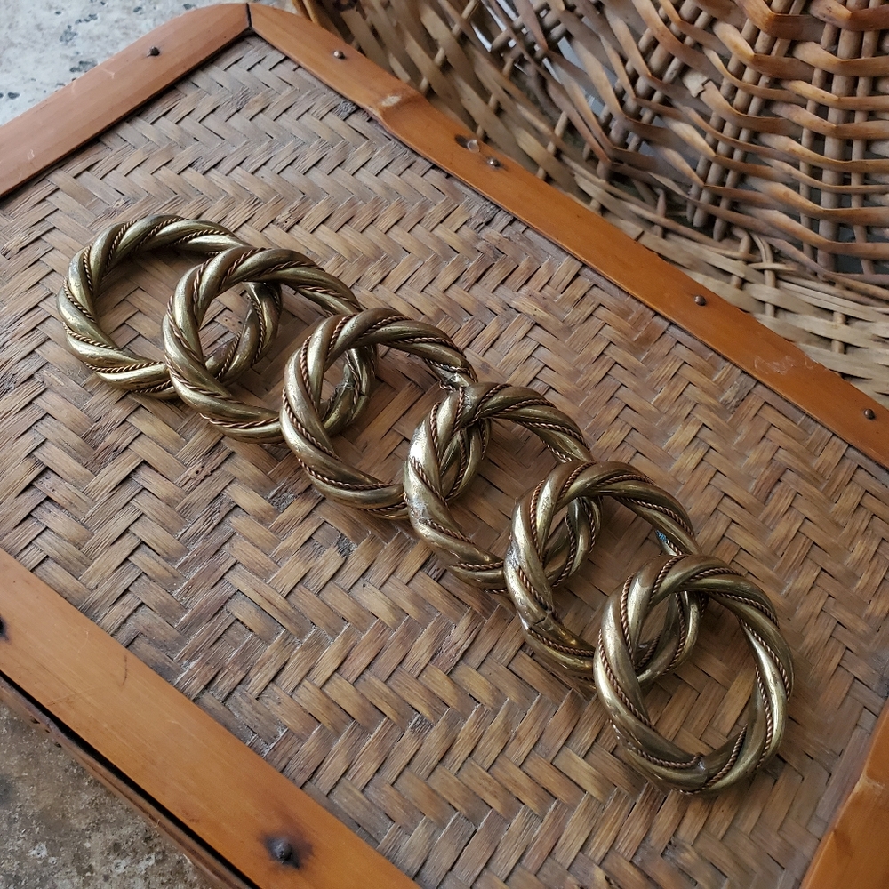Set of 6 Brass napking rings